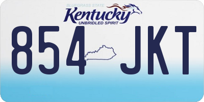 KY license plate 854JKT