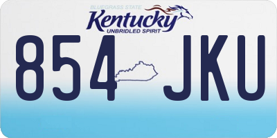 KY license plate 854JKU