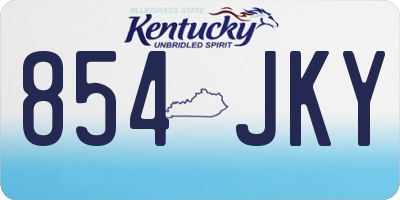 KY license plate 854JKY