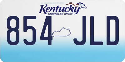 KY license plate 854JLD