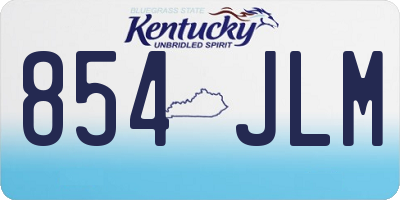 KY license plate 854JLM