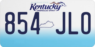 KY license plate 854JLO