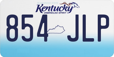 KY license plate 854JLP
