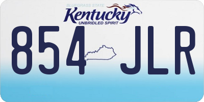 KY license plate 854JLR