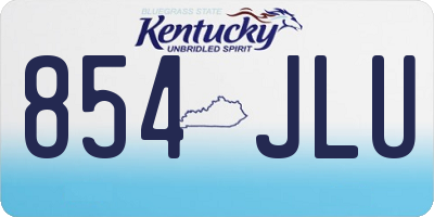 KY license plate 854JLU