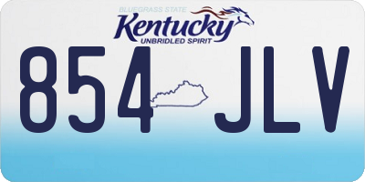 KY license plate 854JLV