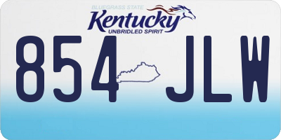 KY license plate 854JLW