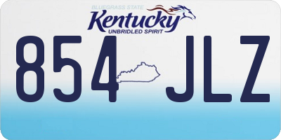 KY license plate 854JLZ