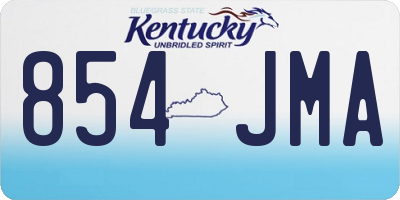 KY license plate 854JMA