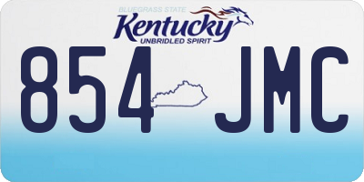 KY license plate 854JMC