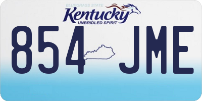 KY license plate 854JME