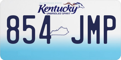KY license plate 854JMP