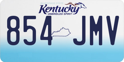 KY license plate 854JMV