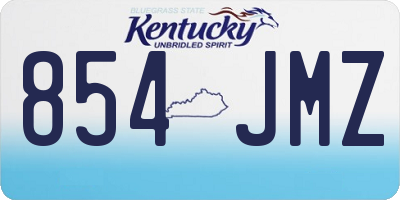 KY license plate 854JMZ