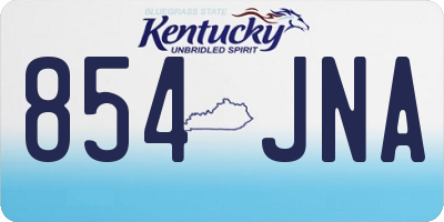 KY license plate 854JNA