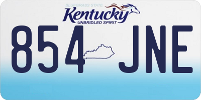 KY license plate 854JNE
