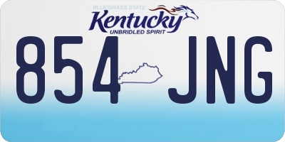 KY license plate 854JNG