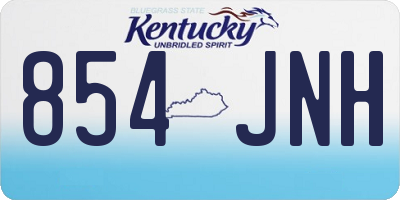 KY license plate 854JNH