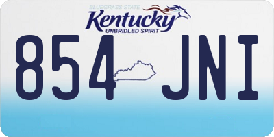 KY license plate 854JNI