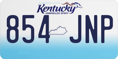 KY license plate 854JNP