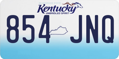 KY license plate 854JNQ