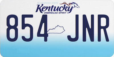 KY license plate 854JNR