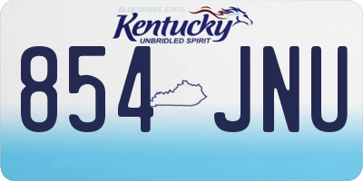 KY license plate 854JNU