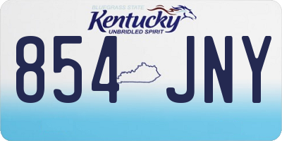 KY license plate 854JNY