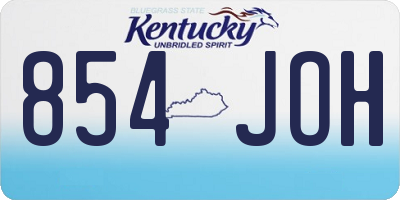 KY license plate 854JOH