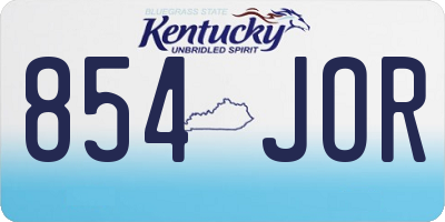 KY license plate 854JOR