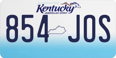 KY license plate 854JOS