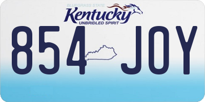 KY license plate 854JOY
