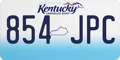 KY license plate 854JPC
