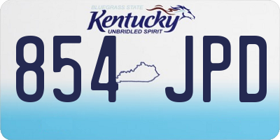 KY license plate 854JPD
