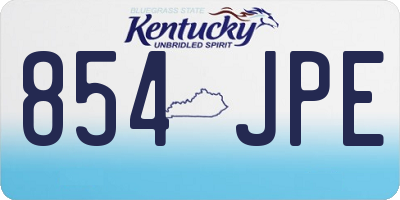 KY license plate 854JPE