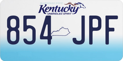 KY license plate 854JPF