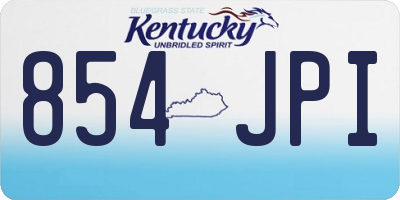 KY license plate 854JPI