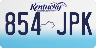 KY license plate 854JPK