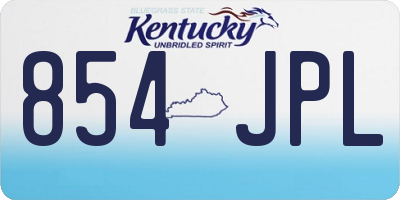 KY license plate 854JPL
