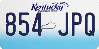 KY license plate 854JPQ