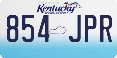 KY license plate 854JPR