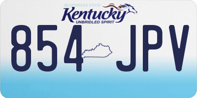 KY license plate 854JPV