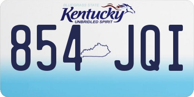 KY license plate 854JQI