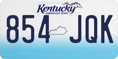 KY license plate 854JQK