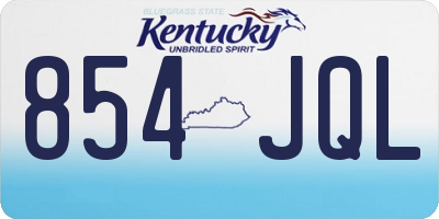 KY license plate 854JQL