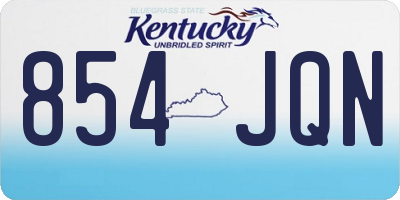 KY license plate 854JQN