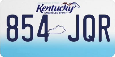 KY license plate 854JQR