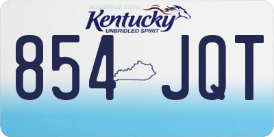 KY license plate 854JQT