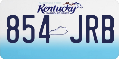 KY license plate 854JRB