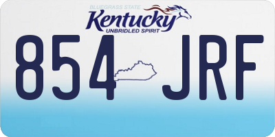 KY license plate 854JRF